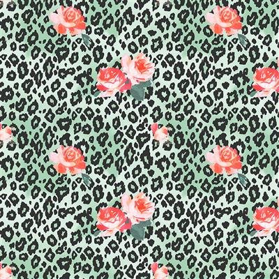Mylah's Garden Digital Leopard Floral Y3945-110 Mint
