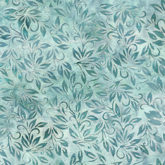 Morris Tiles - Small Leaf-Teal Scuba