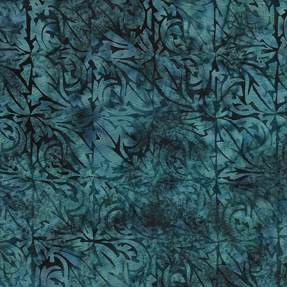 Morris Tiles - Acanthus Square Leaf-Teal Bridgewater