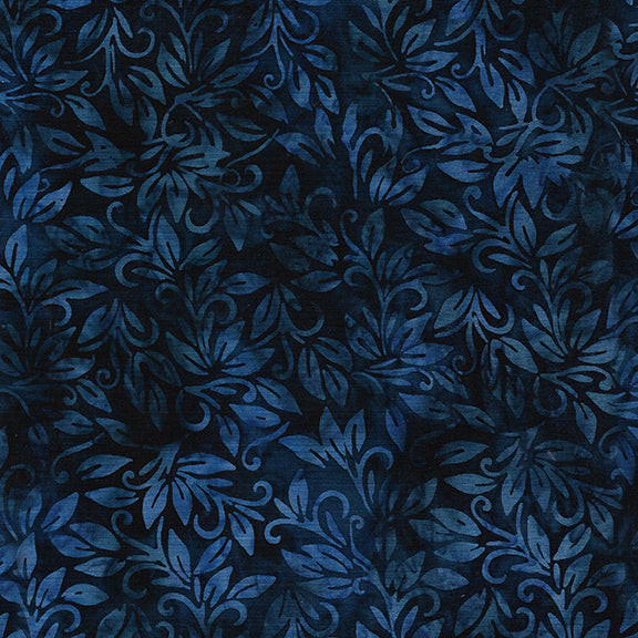 Playful Posies - Leaf Swirl-Blue Navy