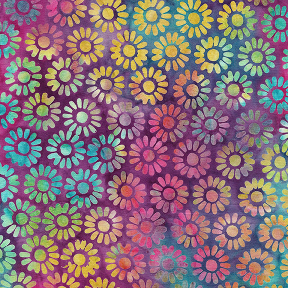 Flower Pot - Medium Daisy-Multi Purple Green Flourite