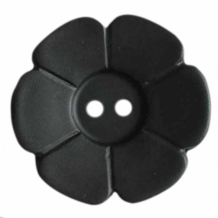 Black Flower Button 28mm