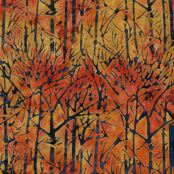 Island Batik Trees - Tangerine - Vincent's Garden