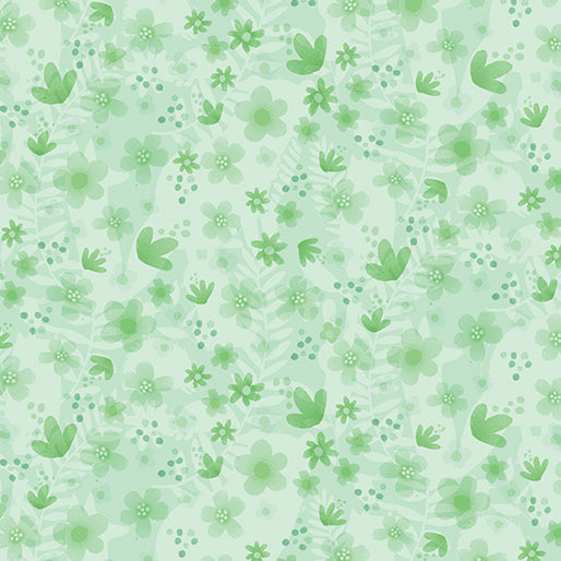 Into the Woods - Tonal Floral Green
