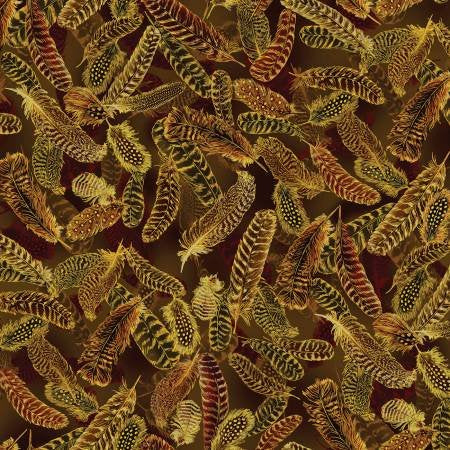 Gilded Feathers Acorn Brown 14034M-77