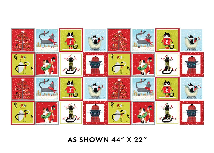 Meowy Christmas - Meowy Christmas Squares Multi