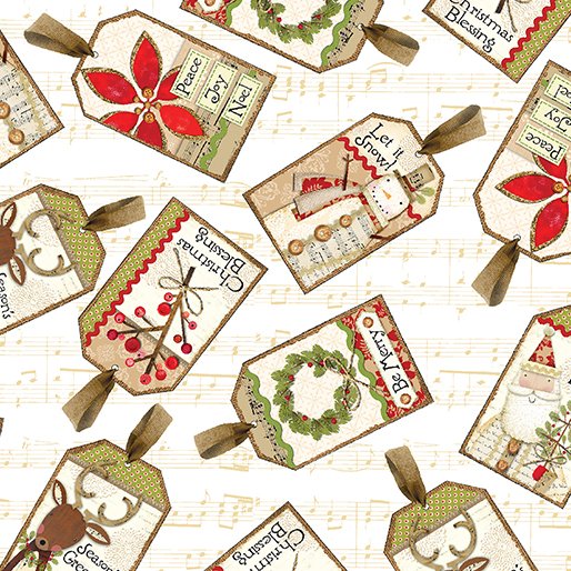 White Christmas - Tossed Tags Cream