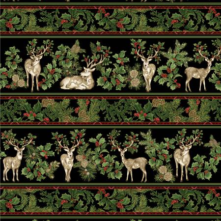 Winter in the Pines - Winter in the Pines Striped Border Black/Multi