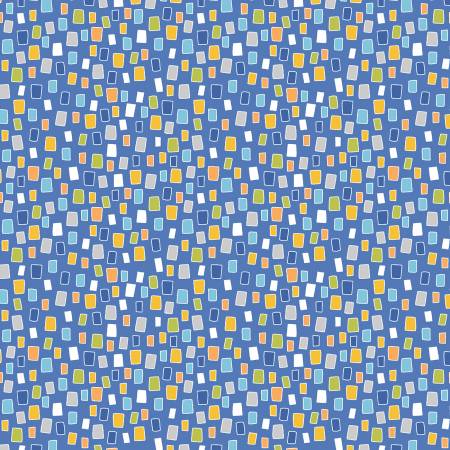 Chalk Baby Flannel - Playful Shapes Blue Flannel