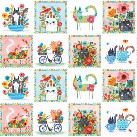 Garden Cats - Garden Cats Squares Multi