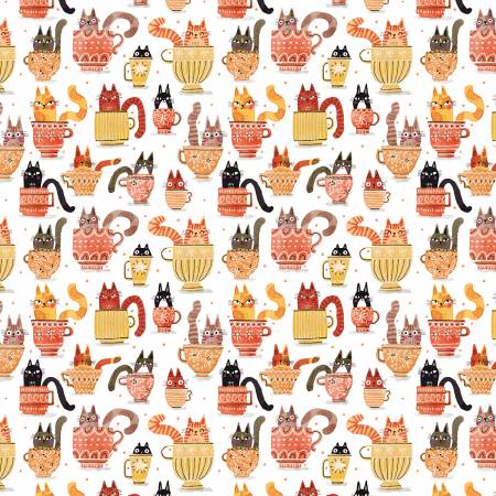 Garden Cats - Teacup Cats Orange/Multi