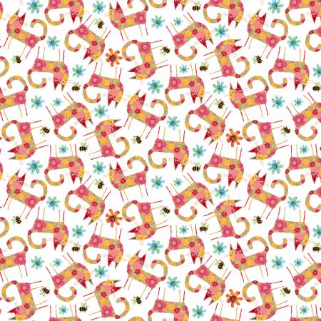 Garden Cats - Patterned Cats Orange/Multi