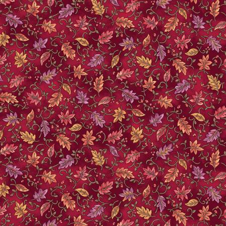 Autumn Breeze - Dancing Leaves Red