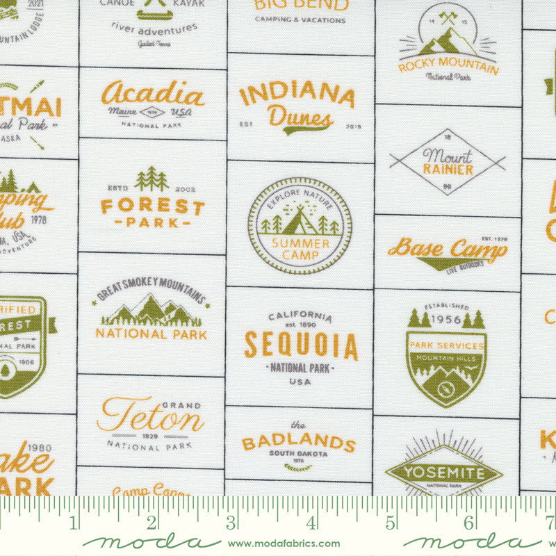 Timber Camp Badges Cream by Moda