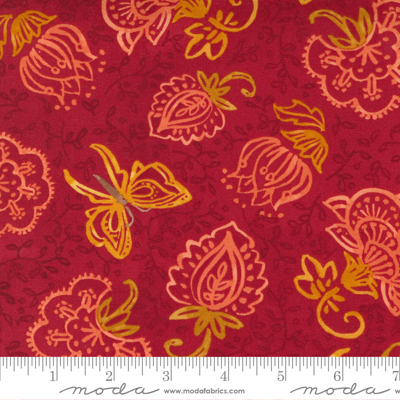 Carolina Lilies Ruby by Moda