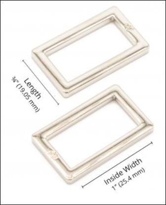 Two - 1" Flat Rectangle Rings