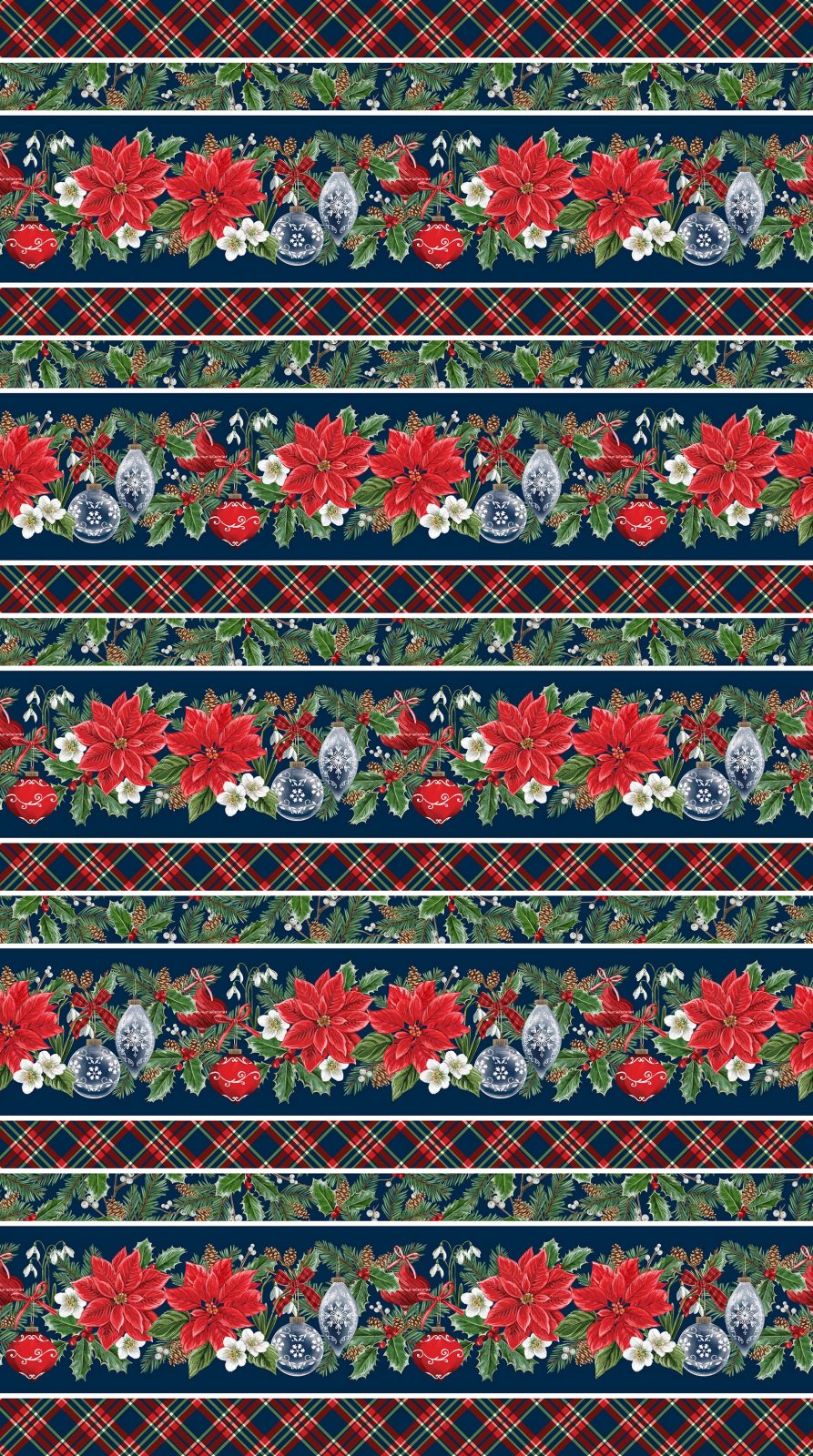 Christmas Traditions Navy Multi Stripe 24546-49
