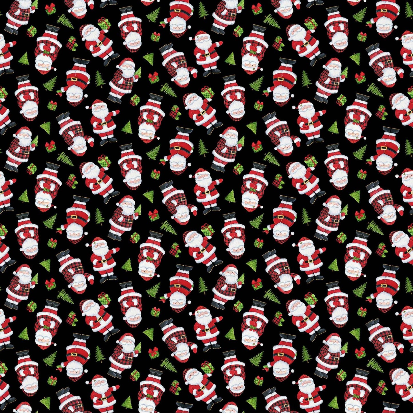 Santa's Tree Farm - Santa Multi Black 24733-99