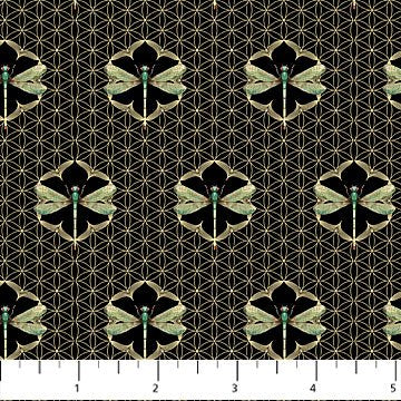 Water Lilies - Black Dragonfly Grid 25062-99