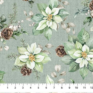 White Linen Christmas - Seafoam Multi 25428-62
