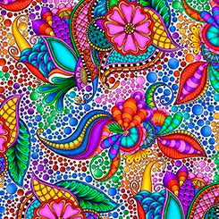 CARNIVALE - FLORAL GEOMETRIC - 1649-26369-JX - QT Fabrics