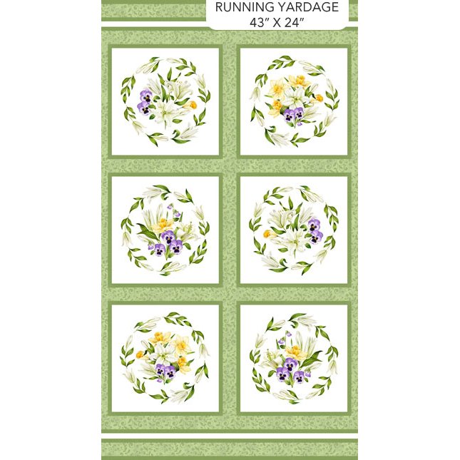 Spring Awakening - White Multi Blocks Panel (24" x 43")