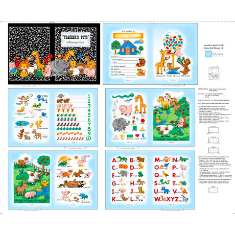 Fabric Books - TEACHER'S PET BOOK PANEL