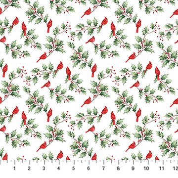 Holly Jolly - Cardinal & Holly White Multi