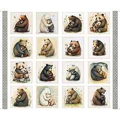 Bear Hugs - Bear Picture Patches - White Panel