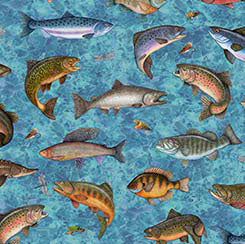 Fish Tails - Fish Allover Turquoise