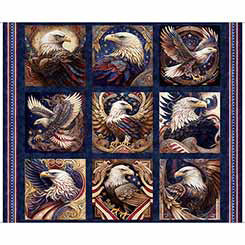 American Spirit - Navy Patriotic Eagle Picture Patches Panel
