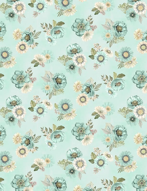Blissful - Floral Toss Teal - 3017-27646-771