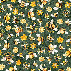 Buzz, Buzz, Buzz - Bee & Floral Toss Juniper