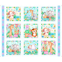 Little Ones - Baby Animals Picture Patches Multi (36" Panel)