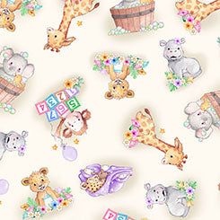 Little Ones - Baby Animals Toss - Cream
