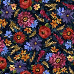 Midnight Petals - Tossed Florals Midnight