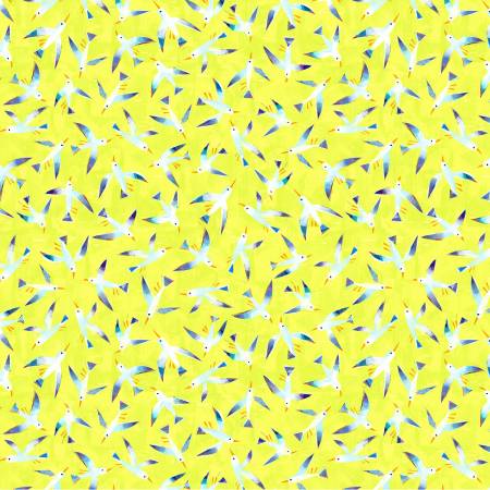 Yellow Seagulls Digitally Printed