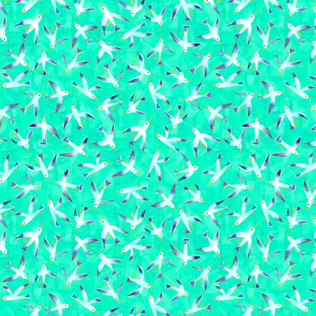 Aqua Seagulls Digitally Printed