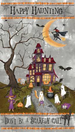 Scaredy Cat - Grey Happy Haunting Panel
