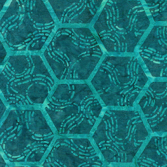 Chromatic - 612303955 / Hexies-Teal Aruba (Fabric #7)