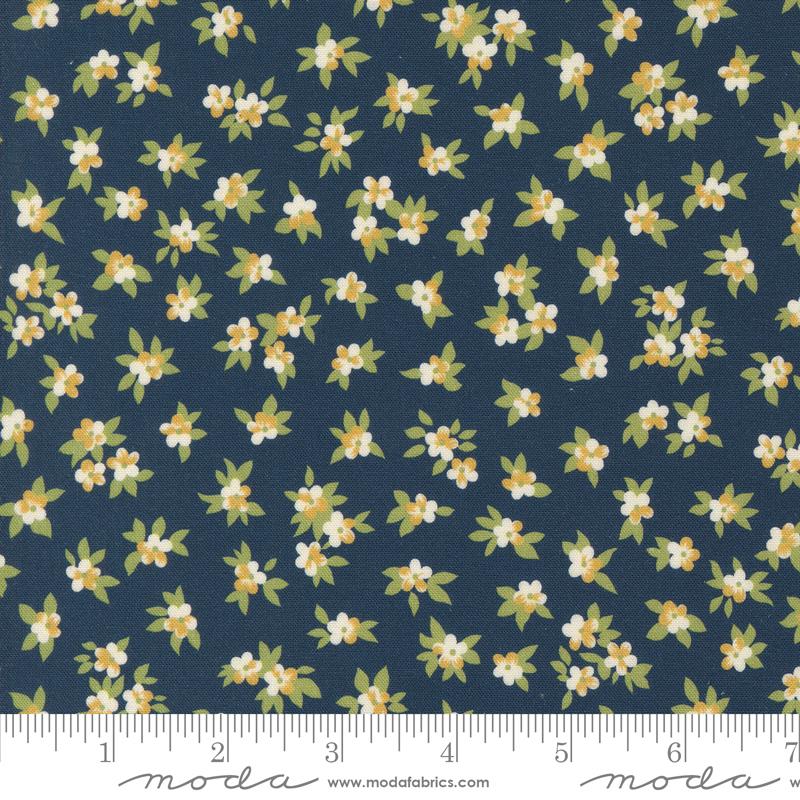 Chelsea Garden - Navy (Tea Rose Ditsy Small Floral)