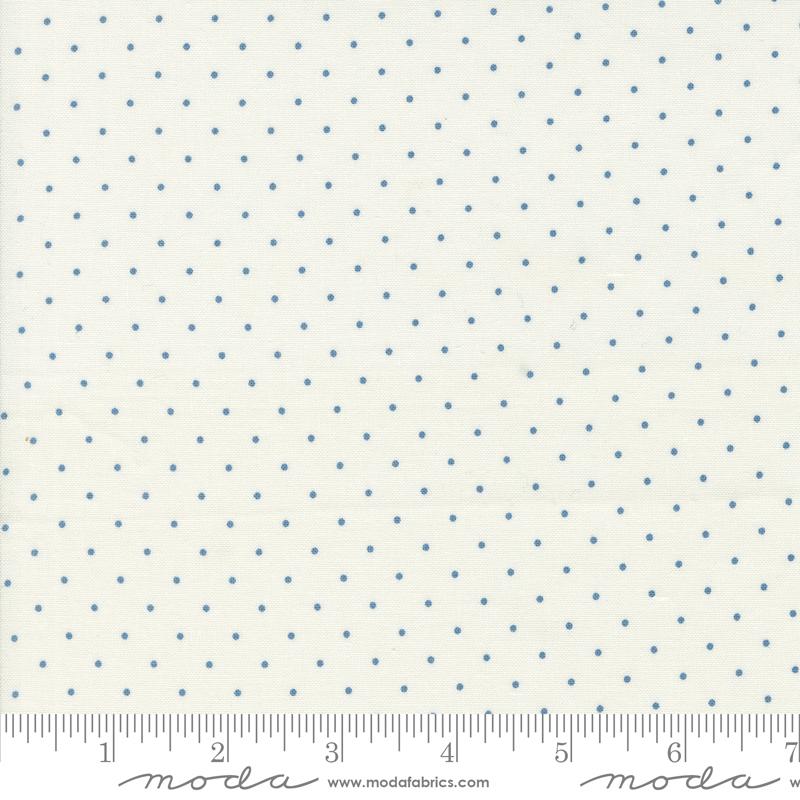 Shoreline - Cream Medium Blue Dot Dots