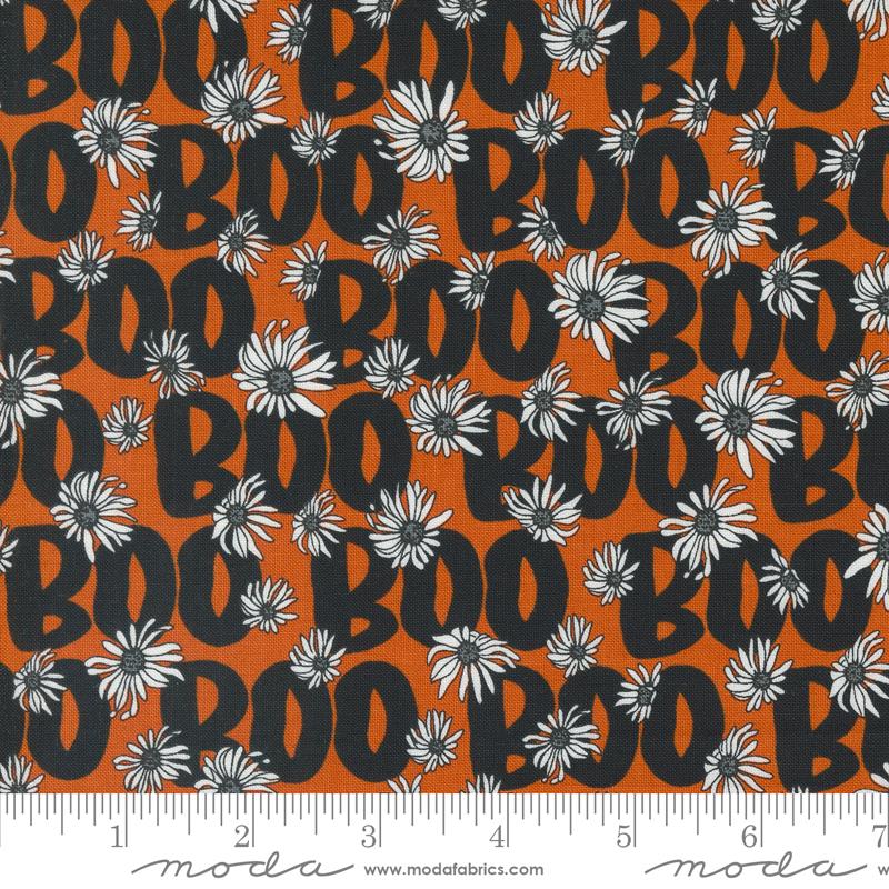 Noir - Boo Text and Words Flower Boo (Pumpkin)