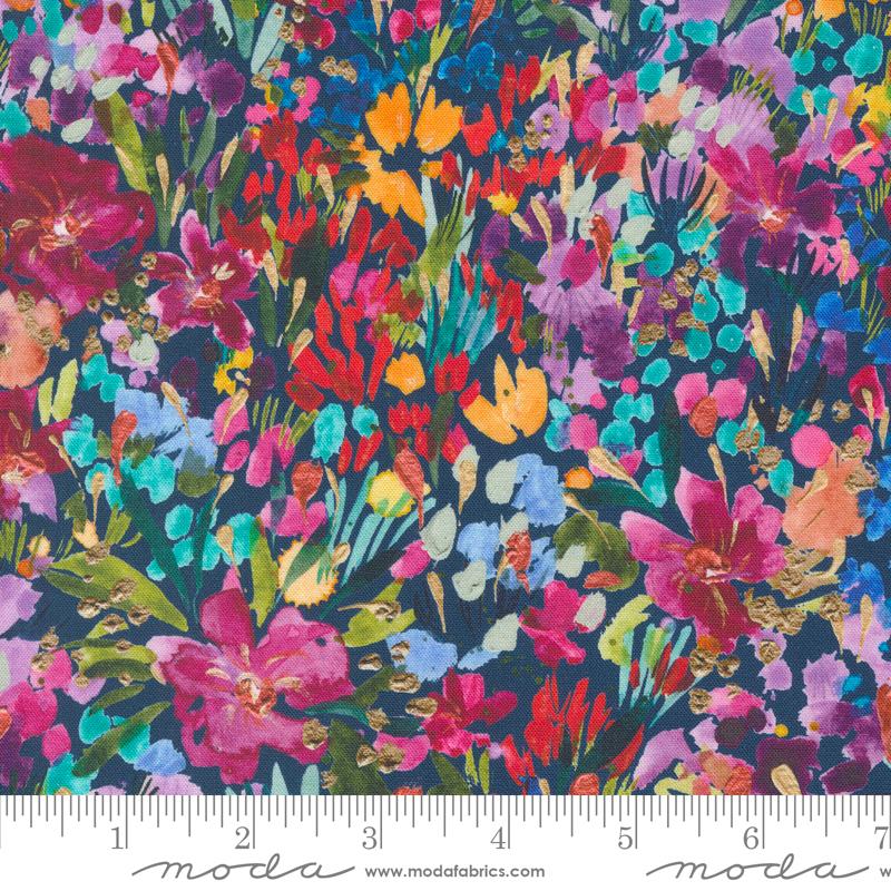 Coming Up Roses - Field Of Dreams Florals Watercolor (Sapphire)
