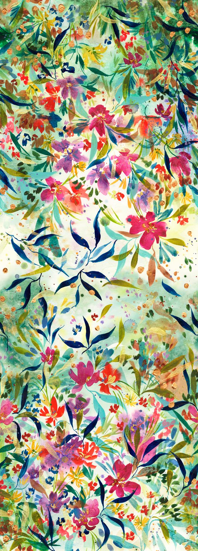 Coming Up Roses - Fleur Amour Ombre Watercolor Floral (Rainbow)