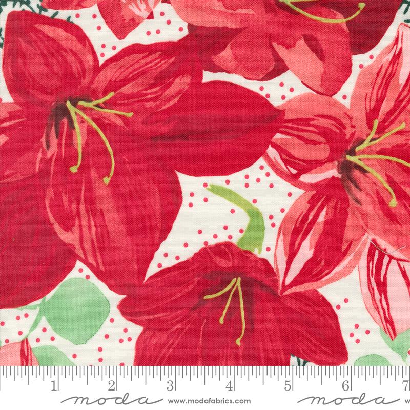 Winterly - Christmas Lily Large Floral Cream