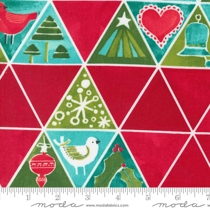 Winterly - Christmas Tree Mosaic Geometrics Crimson