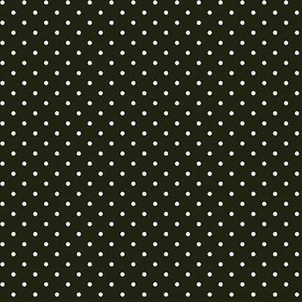 At The Zoo - White Dots on Black 6608-90 Black