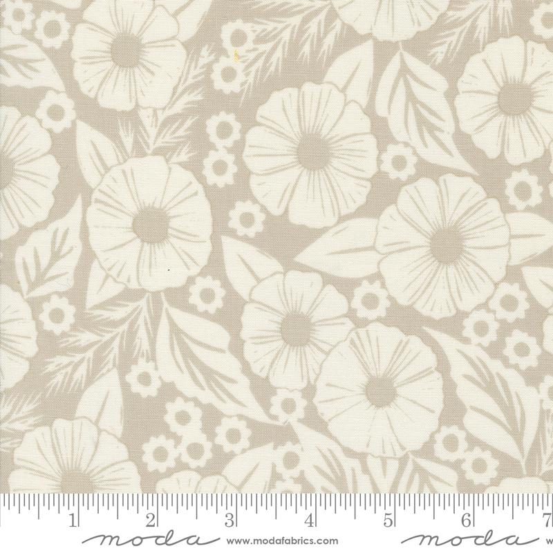 Field Of Flowers - Flower Paper Florals Block Print Flax