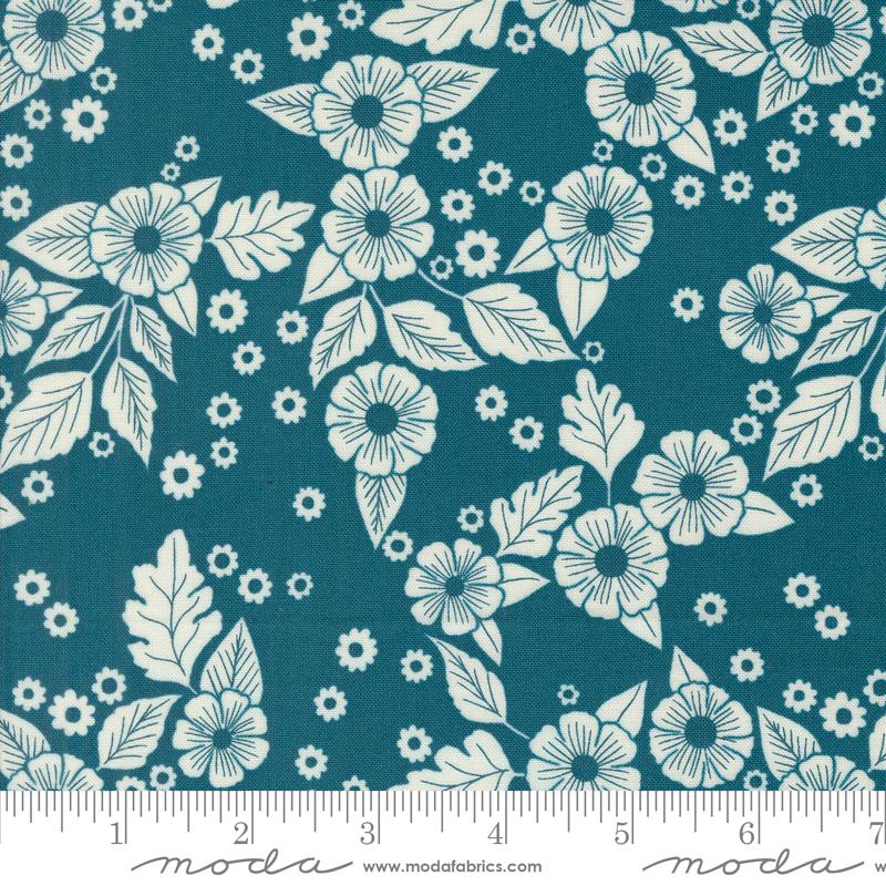 Field Of Flowers - Floral Scatter Florals Block Print Peacock